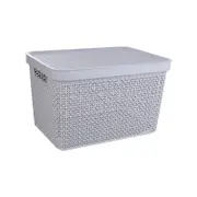 Ezy Storage 18L Grey Mode Lidded Basket