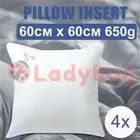 4x Memory Resistant Cushion Pillow Inserts Polyester Filling 60cm x 60cm