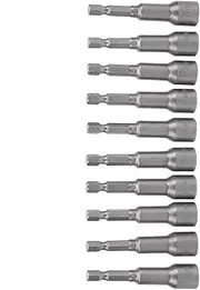 ViaGasaFamido 10-piece Hexagonal Linen Set, Socket Adapter with Strong Magnetic Chrome-vanadium Steel Accessories 10 Mm