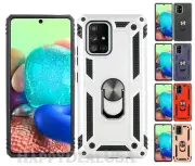 For Samsung Galaxy A71 5G - ShockProof Slim Armor Rugged Cover Case Stand Ring