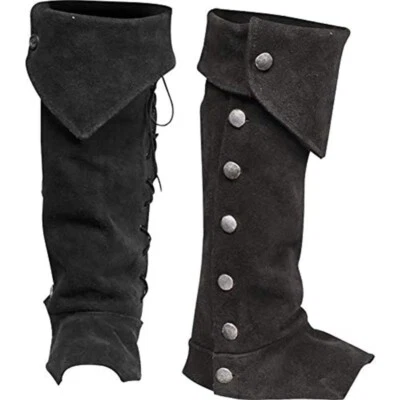 Medieval Knight Pirate Leg Armor Steampunk Shoe Boot Covers Cosplay Shin Guards