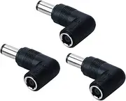 Iwlikey 7.4mm to 7.4mm for Dell Latitude Inspiron XPS Studio Vostro/Hp Pavilion Probook Elitebook Envy Compaq Presario Laptop Charger, Right Angle 90-Degree Power Adapter Connector Converter [3Pack]