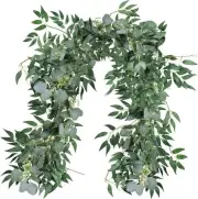Fake Greenery Garlands Artificial Silver Dollar Eucalyptus Garland Green,grey