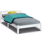 Queen Double King Single Wooden Bed Frame Mattress Base Timber Platform White