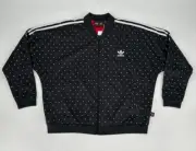 Adidas Track Jacket Women's Large Hu Pharrell Oversized Black Trefoil Kanji NWT