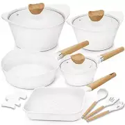 Nonstick Cookware Set 100% PFOA Free Aluminum Induction Pots and Pans Set with C