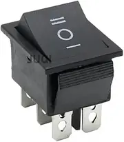 KLVN 1PCS KCD4 Black Rocker Switch Power Switch ON-Off-ON 3 Position 6 Pins The Arrow is Reset 16A 250VAC/ 20A 125VAC(Black ON-Off-ON)