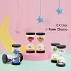 1/3/5/10/15/30 Minutes Sand Timer Set 6 Colors Hourglass Sand Clock Kids Games