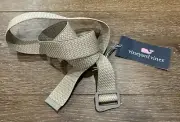NWT Vineyard Vines Men's D-ring Belt Canvas Patterned Stretch Khaki Sz Large