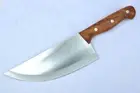 Traditional Butcher Knife Stainless Steel Forged Blade Full Tang Wood Handle Cut