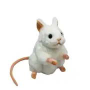 Hansa White Mouse soft plush toy 7"/17cm Realistic Mouse