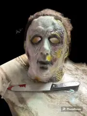 Halloween Michael Myers Latex Mask W/ Bloody Knife Scary Halloween Kills