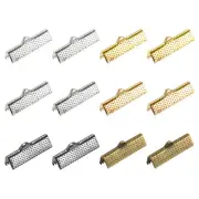180Pcs Ribbon Crimp Clamp Ends 25mm Cord End Clasp for DIY Craft 6 Colors