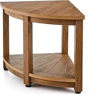 VEVOR Corner Shower Bench, 18.5" Height 17.75" Radius, Faux Wood Grain Polystyrene,159KGS with Storage Shelf, Water Resistant, Shower Stool for Inside & Outside Shower, for Bathroom, Living Room