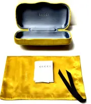 Gucci Sunglasses Eyeglasses Hard Case Yellow Velvet Clamshell SMALL Case NEW