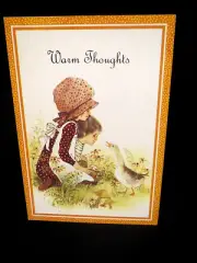 Vintage Young Girl-Bonnet-Young Boy-Get Well-Unused #2789