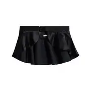 [Bite Studios] Bite Studios Ruffled Satin Belt 8 UK BLACK