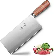 SHI BA ZI ZUO Cleaver Knife,Professional Chef Knife for Vegetable Slicing and Meat Cutting,Stainless Steel Kitchen Knife with Anti-Slip Wooden Handle