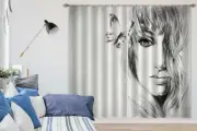 3D Painted Sketch Butterfly Girl NAO008 Photo Curtain Printing Fabric Window Fay