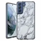 For Samsung Galaxy S20 S21 S23 S24 FE 5g TPU Case+Glass(White Marble)