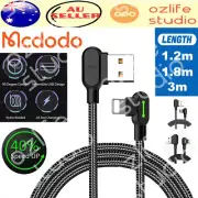 MCDODO 90 Degree Fast Charger USB Data Cable For Lighting/Type-C/Micro USB