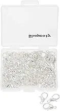 Shapenty Small Metal Alloy Lobster Claw Clasps Clip DIY Necklace Jewelry Finding Making Accessories Fastener Hook 12mmx6mm 100PCS (Silver)