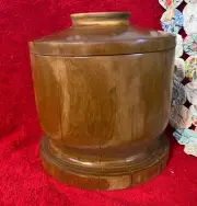Handmade Wooden Vase with Lid Unique Medium Size Urn Original One of A Kind