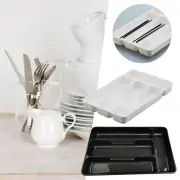 Cutlery Tray Utensil Holder Drawer Kitchen Organiser Storage Rack 4 Compartment