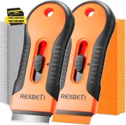 Razor Blade Scraper Tool, 2 Pack Razor Scraper Set with Extra 80Pcs Razor Blades