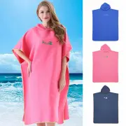 Unisex Adult Changing Robe Towel Beach Bath Hooded Quick Dry Poncho Bathrobe ༄