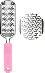 OWIIZI Foot File Pedicure Foot Scrubber for Callus Remover, Stainless Steel Foot Exfoliator Grater Feet Rasp Scraper Hard Cracked Dead Skin Removers for Wet and Dry Foot