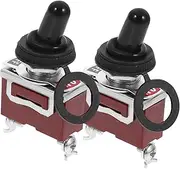 OKUMEYR 2pcs Waterproof Toggle Switch Miniature 2 Position 15A Switch for Car Dashboard Electronic Equipment Electrical Switch Replacement with Waterproof Cap