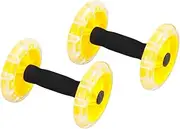 Fitness Roller for Abdominal Strengthening Durable Dual Wheel Design Non Slip Handles Lightweight Portable Exercise Device for Home Workout Yellow