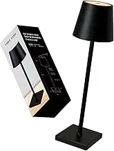 MTOEZKAE Rechargeable Cordless Led Table Lamp with Touch Control, Stepless Dimming 5200mAh Large Capacity Battery Metal Housing Waterproof Desk Lamp (Black),Thanksgiving Gift