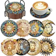8 PCS/SET Mystical Sun Diamond Paint/Art Coaster Kit w/Holder DIY **SHIPS FREE*