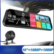 10In Car DVR Mirror Video Recorder 1080P Touch Screen Dashcam Dual Lens Recorder