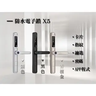 通風門 陽台門 廚房門 玻璃門 (指紋+卡片+密碼+鎖匙) IP6防水 四合一智能電子鎖★全台到府安裝★