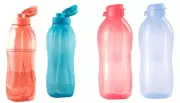 Tupperware 2 L & 1.5 L New Aquasafe Eco Fliptop Water Bottle Multicolor Set of 4