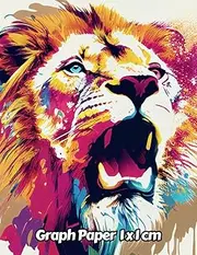 Abstract Lion Graph Paper 1x1 cm: 1cm Squared Grid Paper | Gift For People Who Love Cats, Wildlife Animal Lovers | For Back To School, Office, Work | 8.5 x 11 Inches | 111 Pages | v4