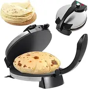 1800W Electric Roti Maker Chapati Maker Machine, Electric Tortilla Press with Non-Stick 10 inch Plates, Anti-scalding Handle, Adjustable Temperature Double-Sided Heating Pancake/Quesadilla Maker