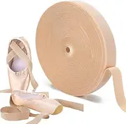 [SmoothNovelty] 32.8 Yards Ballet Elastic Pointe Shoe Satin Roll Stretch Ribbon Minimalist Ballet Strap for Women Accessories