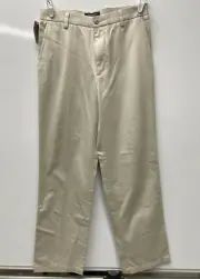 Dockers Men's Pants 30 x 32 Signature Khaki Flat Front Straight Fit No Wrinkles