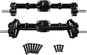 Front and Rear Portal Axles with Screws Upgrades Parts Accessory Spare Parts RC Car Axle Set for 1/12 Scale RC Hobby Car MN82, Black