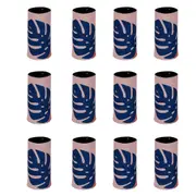 12x Good Vibes Outdoor Beach Can Cooler Stubby Holder 7x10.5cm Blush Palm Print