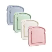 4 Lunch Box Sandwich Containers, Reusable Sandwich Box Containers, Sandwich Holder Bread C