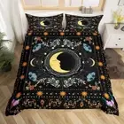 DOONA Duvet Cover Set Queen Size, Yellow Sun Print Bedding Set with 2