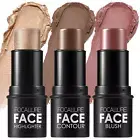 3 Pcs Cream Contour Sticks,Shades with Highlighter & Bronzer & Blush,Non-Greasy