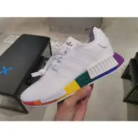 在飛比找蝦皮購物優惠-ADIDAS NMD R1 彩虹 白彩虹 全白 編織 BOO