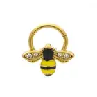 Ear Cartilage & Septum Ring Hinged Bumble Bee Design 16ga Surgical Steel