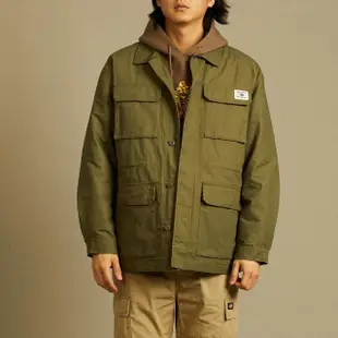 【Dickies】男款軍綠色純棉多口袋設計三合一工裝厚外套｜DK012578MGR